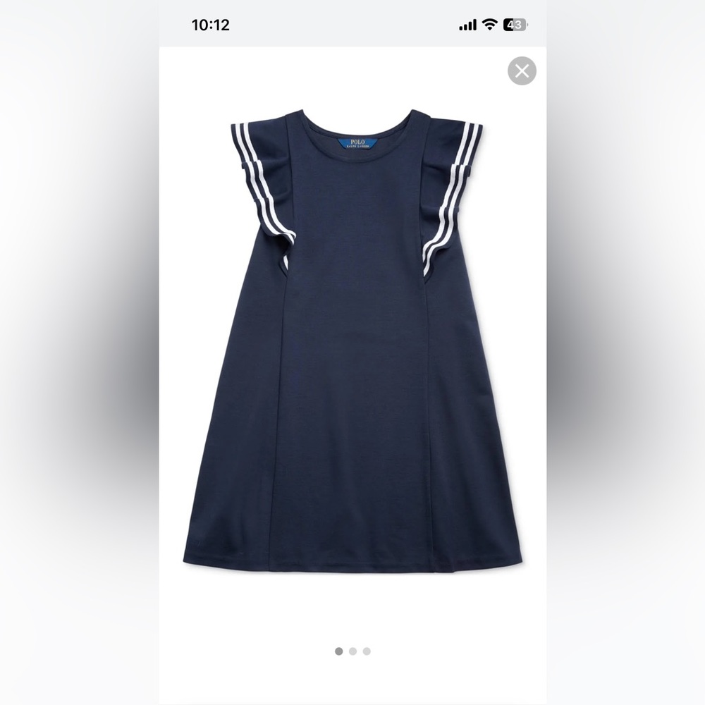 Polo Ralph Lauren Girls Ruffled Ponte Dress Navy Blue